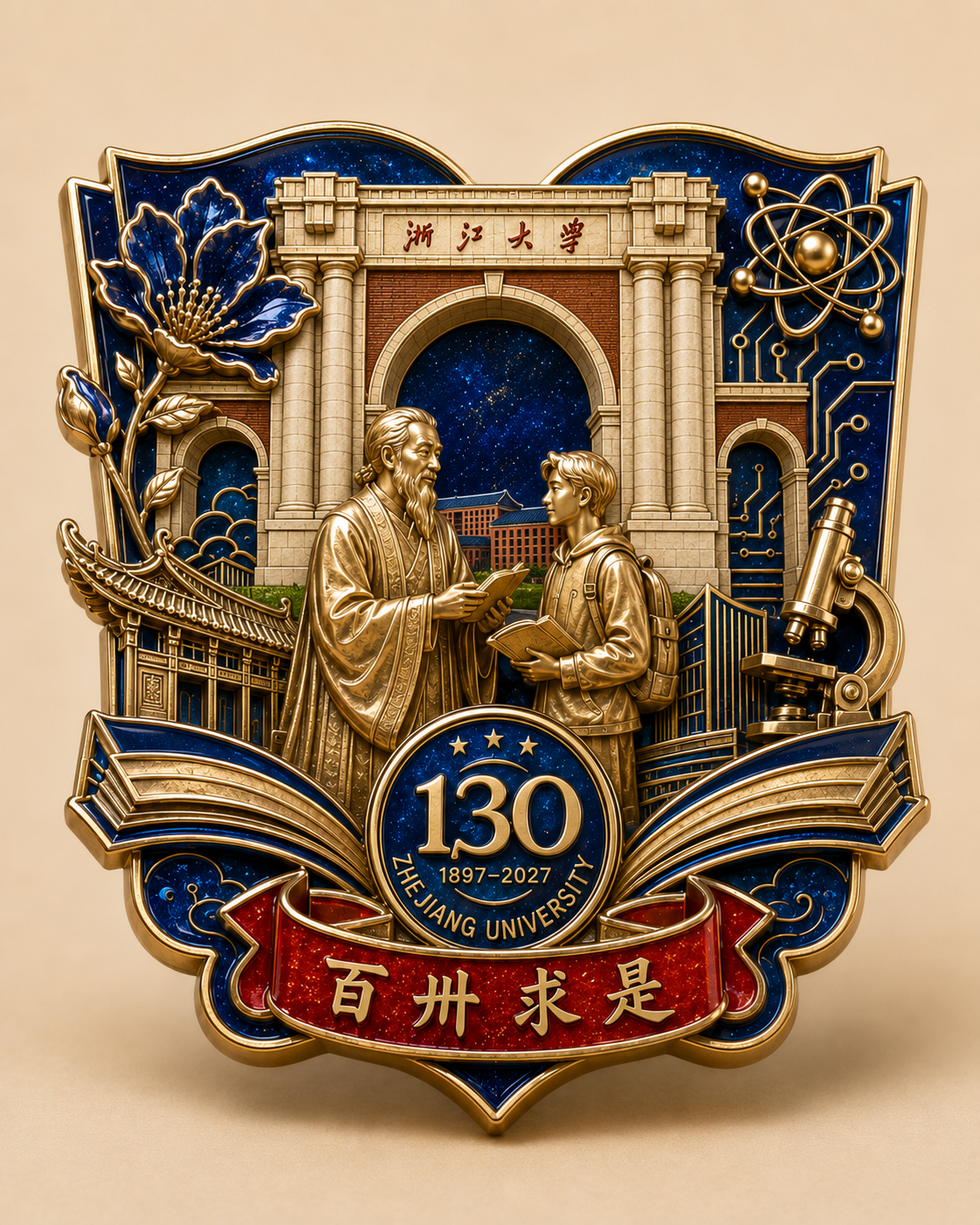 《承道求真》师生纪念章